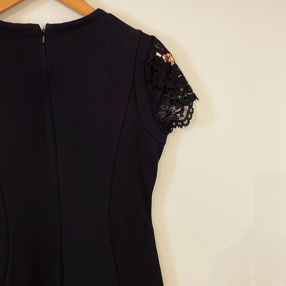 DALIA Little Black Dress With Lace Top & Sleeves Size 6 - Picture 5 of 7